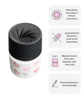 IRISgo cup drop 200ml Herz Design – patentiert, auslaufsicher, modular und personalisierbar
