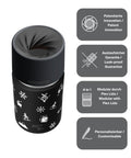 IRISgo Thermobecher mit patentiertem Silikonverschluss – auslaufsicher, grosse Trinköffnung, Winter-Design