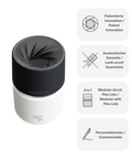 IRISgo cup Thermobecher weiss 200ml mit patentiertem Drehverschluss aus doppelwandigem Edelstahl, Swiss Made