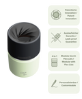 IRISgo cup Thermobecher grün 200ml mit patentiertem Drehverschluss aus doppelwandigem Edelstahl, Swiss Made