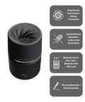 IRISgo cup Thermobecher schwarz 200ml mit patentiertem Drehverschluss aus doppelwandigem Edelstahl, Swiss Made