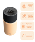 IRISgo cup Thermobecher orange 350ml mit patentiertem Drehverschluss aus doppelwandigem Edelstahl, Swiss Made