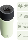 IRISgo cup Thermosflasche grün 500ml mit patentiertem Drehverschluss aus doppelwandigem Edelstahl, Swiss Made