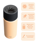 IRISgo cup Thermosflasche orange 500ml mit patentiertem Drehverschluss aus doppelwandigem Edelstahl, Swiss Made