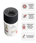 IRISgo cup sip 350ml Swiss Design – patentierter Drehverschluss, auslaufsicher, modulares Flex-Lid-System und personalisierbar