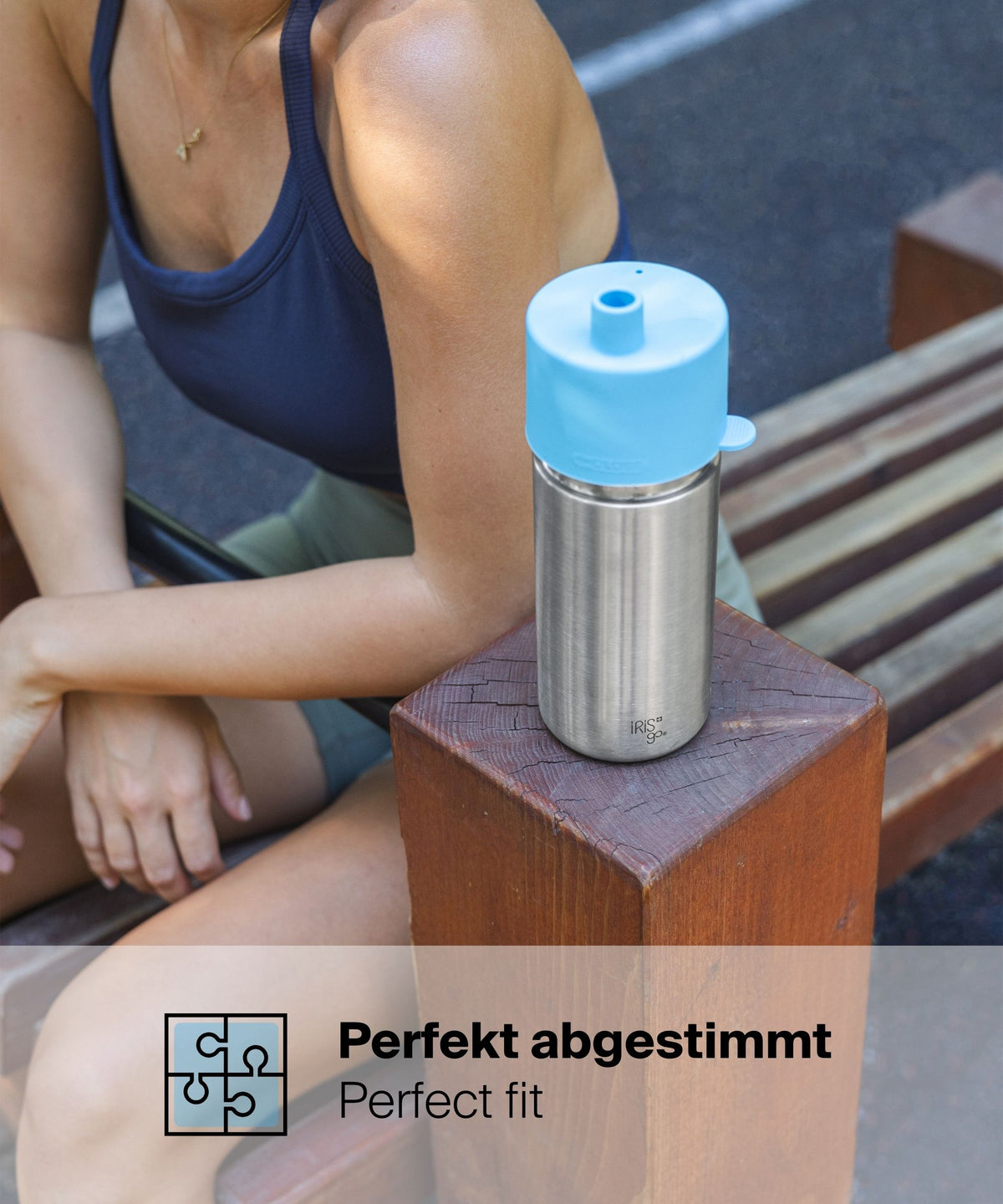 IRISgo Active Lid perfekt abgestimmt auf alle IRISgo cup Grössen drop, sip, flow und stream