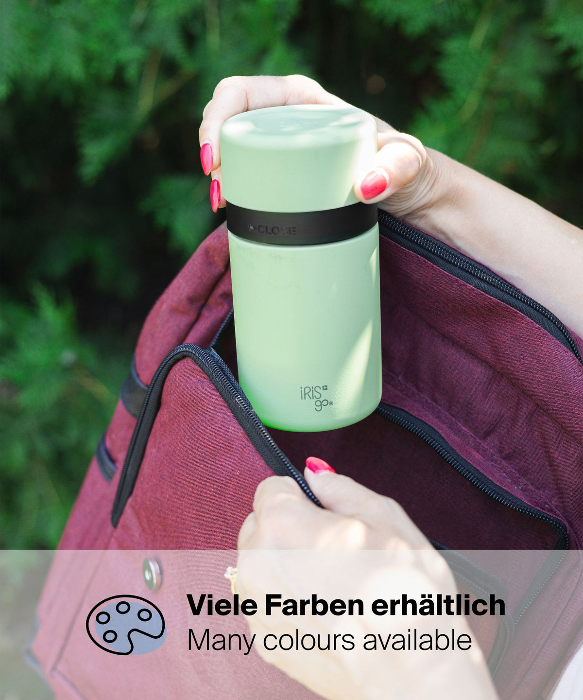 IRISgo Cover Lid in kea green – erhältlich in allen IRISgo cup Farben