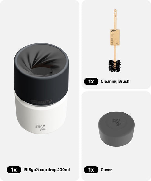 IRISgo® cup drop 200ml in Flat White im Starter Bundle, Thermobecher Swiss Made