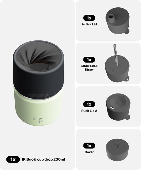 IRISgo® cup drop 200ml in Kea Green im 4in1 Bundle, Thermobecher Swiss Made