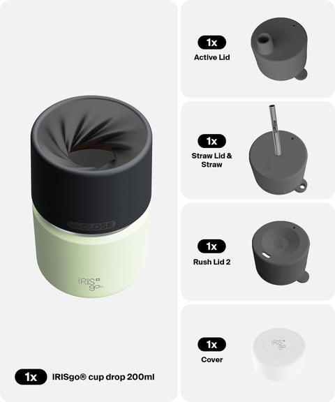 IRISgo® cup drop 200ml in Kea Green im 4in1 Bundle, Thermobecher Swiss Made