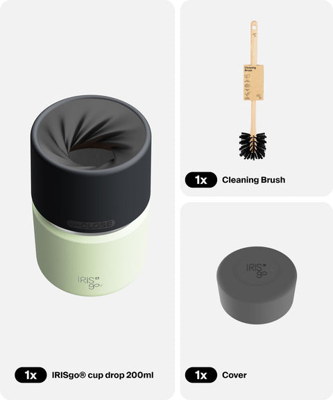 IRISgo® cup drop 200ml in Kea Green im Starter Bundle, Thermobecher Swiss Made