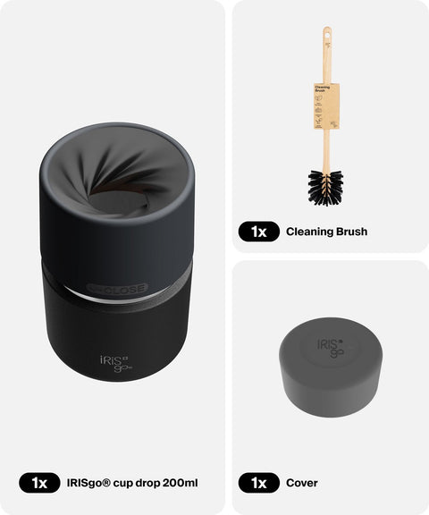 IRISgo® cup drop 200ml in Roasted Black im Starter Bundle, Thermobecher Swiss Made