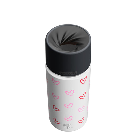 IRISgo® cup Thermobecher flow 500ml im Herz Design mit patentiertem Drehverschluss