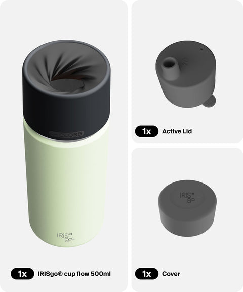 IRISgo® cup flow 500ml in Kea Green im Active Bundle, Thermobecher Swiss Made