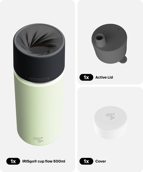 IRISgo® cup flow 500ml in Kea Green im Active Bundle, Thermobecher Swiss Made