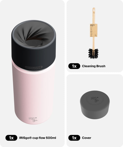 IRISgo® cup flow 500ml in Tasty Rosé im Starter Bundle, Thermobecher Swiss Made