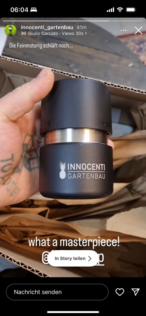 Kundenstimme zu IRISgo® cup Thermobechern mit Logo Gravur für Innocenti Gartenbau