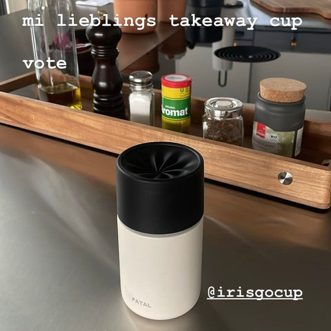 Kundenstimme zum IRISgo® cup, Lieblings Takeaway Becher im Alltag