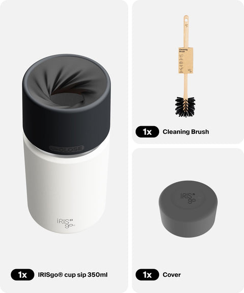 IRISgo® cup sip 350ml in Flat White im Starter Bundle, Thermobecher Swiss Made