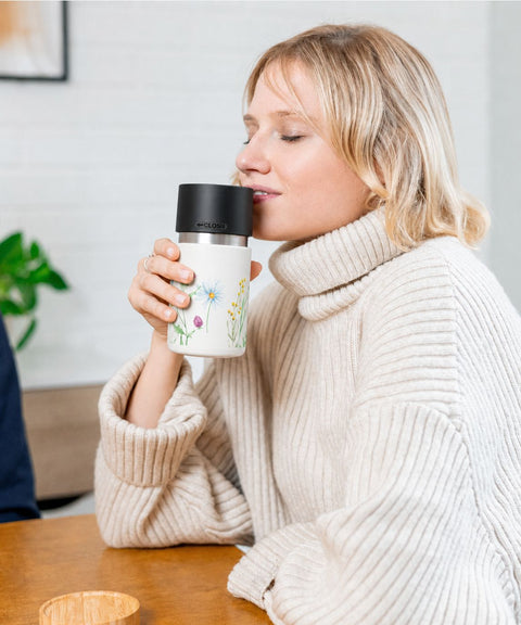 IRISgo® cup Thermobecher sip 350ml im Floral Art Design beim Geniessen