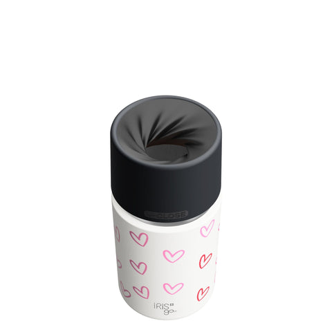 IRISgo® cup Thermobecher sip 350ml im Herz Design mit patentiertem Drehverschluss