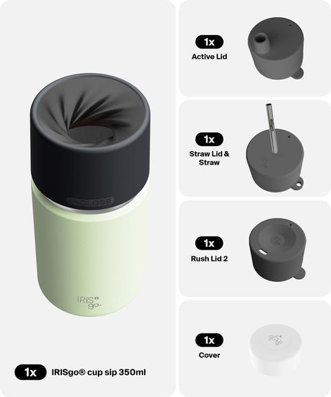 IRISgo® cup sip 350ml in Kea Green im 4in1 Bundle, Thermobecher Swiss Made