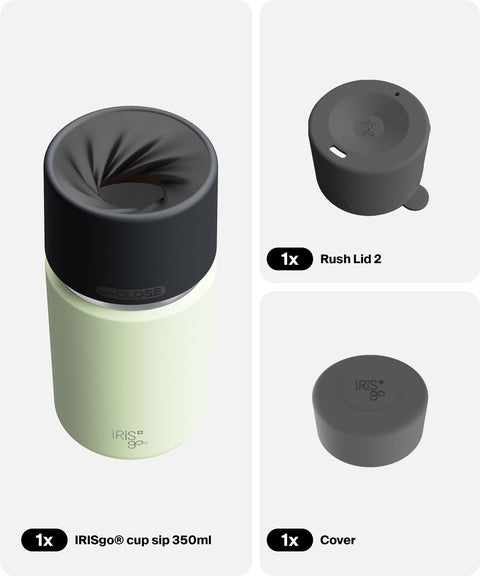 IRISgo® cup sip 350ml in Kea Green im Everyday Comfort Bundle, Thermobecher Swiss Made