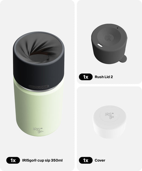 IRISgo® cup sip 350ml in Kea Green im Everyday Comfort Bundle, Thermobecher Swiss Made