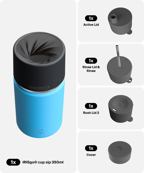 IRISgo® cup sip 350ml in Ocean Blue im 4in1 Bundle, Thermobecher Swiss Made