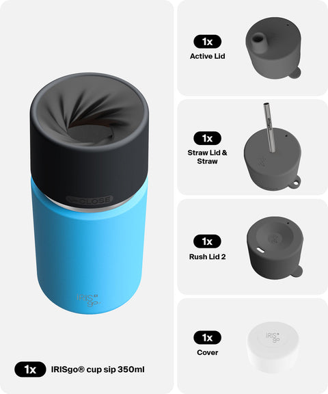 IRISgo® cup sip 350ml in Ocean Blue im 4in1 Bundle, Thermobecher Swiss Made
