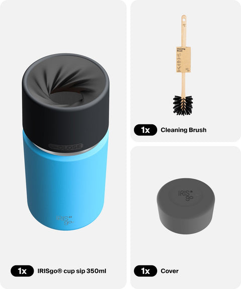 IRISgo® cup sip 350ml in Ocean Blue im Starter Bundle, Thermobecher Swiss Made