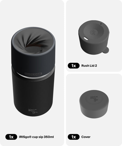IRISgo® cup sip 350ml in Roasted Black im Everyday Comfort Bundle, Thermobecher Swiss Made