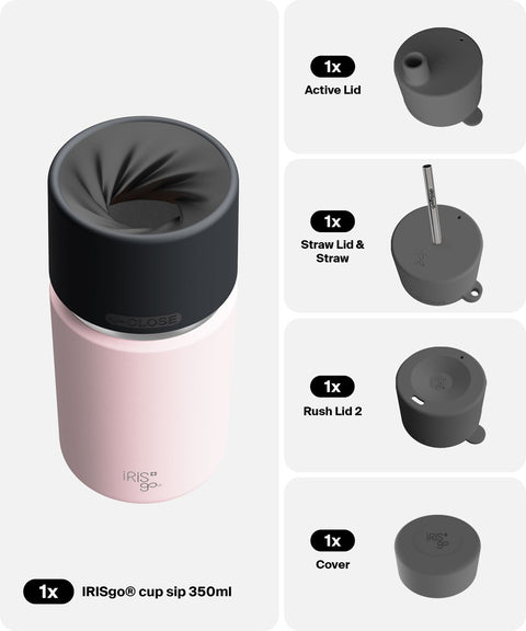 IRISgo® cup sip 350ml in Tasty Rosé im 4in1 Bundle, Thermobecher Swiss Made