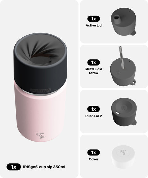 IRISgo® cup sip 350ml in Tasty Rosé im 4in1 Bundle, Thermobecher Swiss Made
