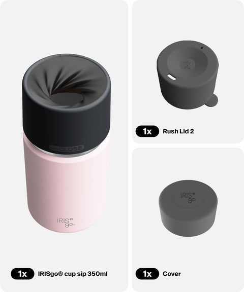 IRISgo® cup sip 350ml in Tasty Rosé im Everyday Comfort Bundle, Thermobecher Swiss Made