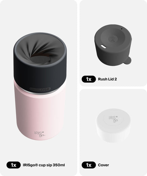 IRISgo® cup sip 350ml in Tasty Rosé im Everyday Comfort Bundle, Thermobecher Swiss Made