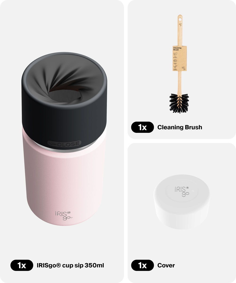 IRISgo® cup sip 350ml in Tasty Rosé im Starter Bundle, Thermobecher Swiss Made