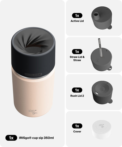 IRISgo® cup sip 350ml in Vanilla Cream im 4in1 Bundle, Thermobecher Swiss Made