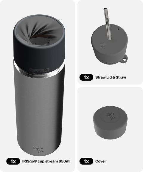 IRISgo® cup stream 650ml in Classic im Hydration Bundle, Thermobecher Swiss Made