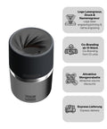IRISgo® cup Thermobecher Classic 200ml mit Logo Gravur, patentiertem Drehverschluss aus doppelwandigem Edelstahl, Swiss Made