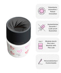 IRISgo® cup Thermobecher Herz Design 200ml mit patentiertem Drehverschluss aus doppelwandigem Edelstahl, Swiss Made