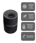 IRISgo® cup Thermobecher Roasted Black 200ml mit patentiertem Drehverschluss aus doppelwandigem Edelstahl, Swiss Made