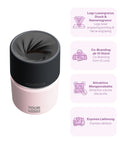IRISgo® cup Thermobecher Tasty Rosé 200ml mit Logo Gravur, patentiertem Drehverschluss aus doppelwandigem Edelstahl, Swiss Made