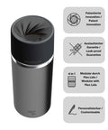 IRISgo® cup Thermobecher Classic 500ml mit patentiertem Drehverschluss aus doppelwandigem Edelstahl, Swiss Made