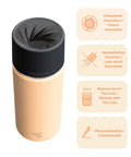 IRISgo® cup Thermobecher Vibrant Orange 500ml mit patentiertem Drehverschluss aus doppelwandigem Edelstahl, Swiss Made