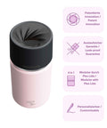 IRISgo® cup Thermobecher Tasty Rosé 350ml mit patentiertem Drehverschluss aus doppelwandigem Edelstahl, Swiss Made