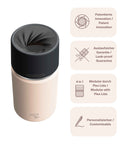 IRISgo® cup Thermobecher Vanilla Cream 350ml mit patentiertem Drehverschluss aus doppelwandigem Edelstahl, Swiss Made