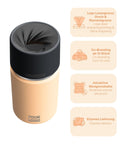 IRISgo® cup Thermobecher Vibrant Orange 350ml mit Logo Gravur, patentiertem Drehverschluss aus doppelwandigem Edelstahl, Swiss Made