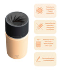 IRISgo® cup Thermobecher Vibrant Orange 350ml mit patentiertem Drehverschluss aus doppelwandigem Edelstahl, Swiss Made