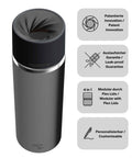 IRISgo® cup Thermobecher Classic 650ml mit patentiertem Drehverschluss aus doppelwandigem Edelstahl, Swiss Made